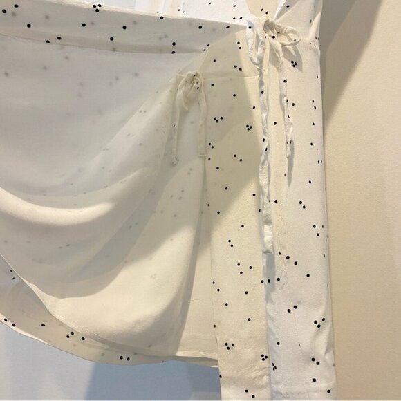 Oak + Fort Polka Dot Rayon Wrap Dress Size M - Picture 4 of 16